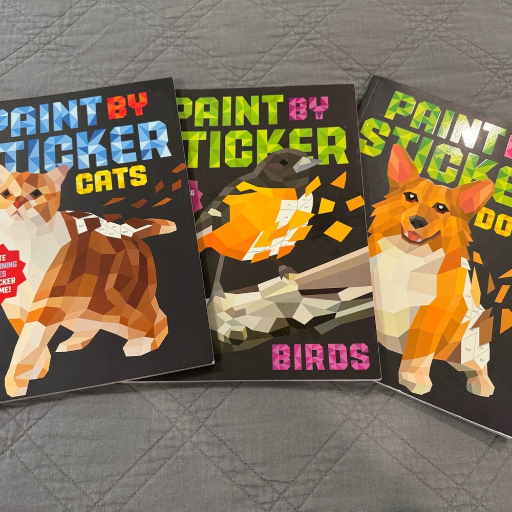 Paint by Sticker Book Set - Cats, Birds, Dogs